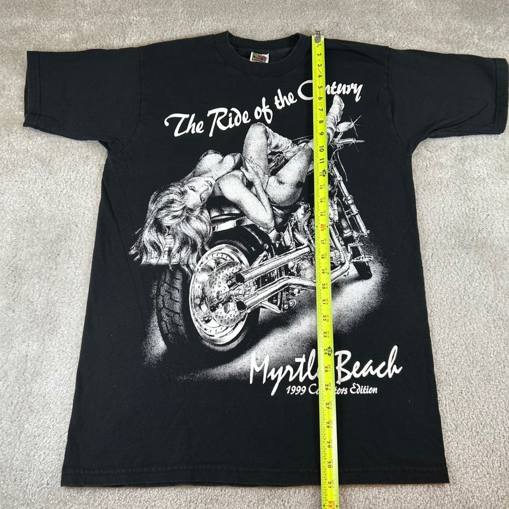 Vintage 1999 Myrtle Beach Spring Rally T-Shirt Men's L Black Ride of the Century - Picture 10 of 12